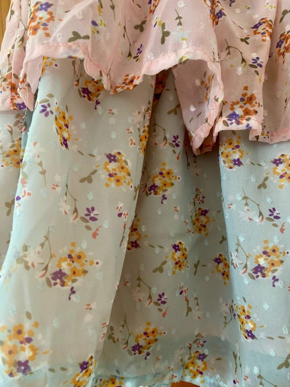 Beautiful Chaos Floral Ruffle Mini Skirt Smocked Waist Coquette Fairycore M - Picture 6 of 12